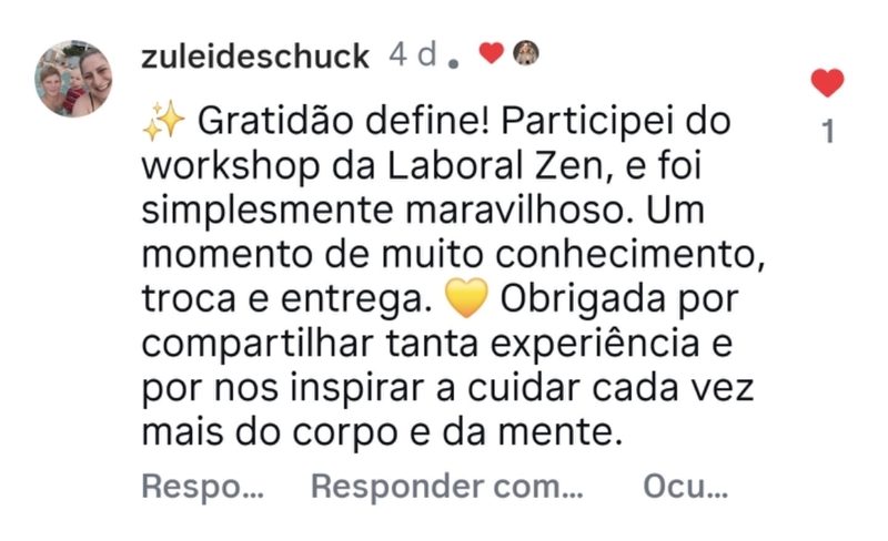 Depoimento zuleideschuck — Laboral Zen